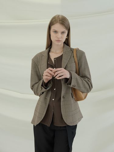 Wool Check Jacket - SOFT SEOUL - Modalova