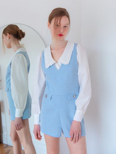 Tweed Shorts Jumpsuit_Blue - VEM.VER - Modalova