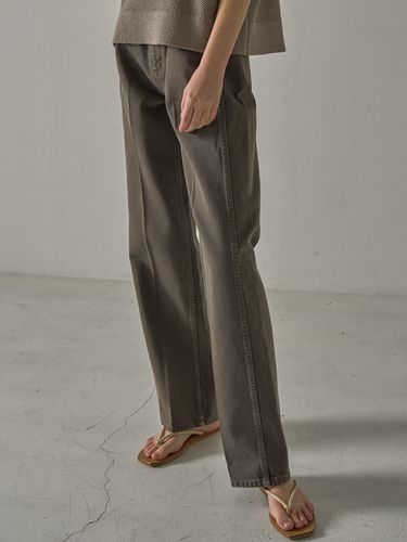 Classic Denim Pants (Ash Brown) - FACADE PATTERN - Modalova