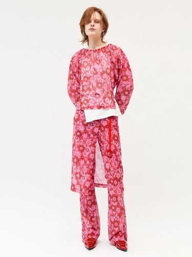 Flower Print Skirt Pants_Pink - YUNSE - Modalova