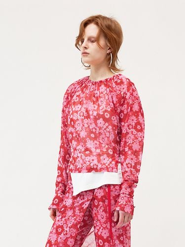 Flower Print Blouse_Pink - YUNSE - Modalova