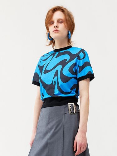 Wave Print Top_Blue - YUNSE - Modalova