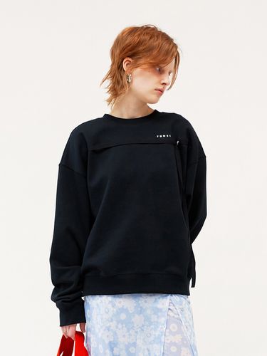 Wave Print Sweatshirt_Black - YUNSE - Modalova