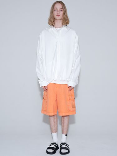 Pigment Washed Cargo Shorts Orange - V2 - Modalova