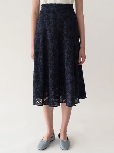 Floral Jacquard Flare Midi Skirt - AMONG - Modalova