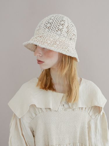 Lace Chiffon Hat - Brown Hat - Modalova