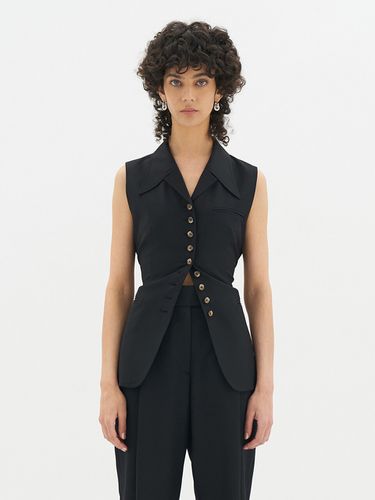 Tailored Collar Vest Top_Black - GABRIEL LEE - Modalova