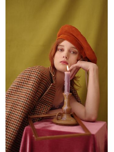 Suede Beret_Brick Orange - poesiedame - Modalova