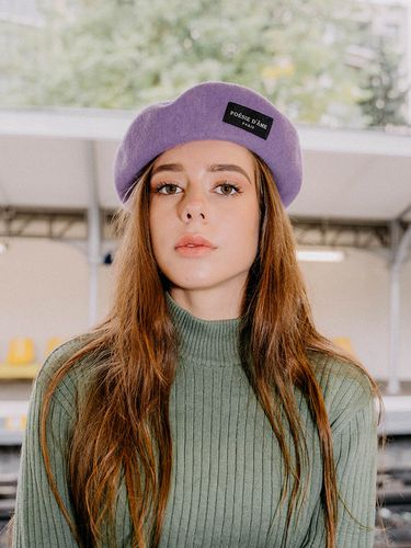 Wool Beret_Violet - poesiedame - Modalova