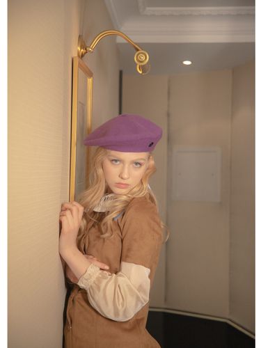 Wool Beret_Vivid Violoet - poesiedame - Modalova