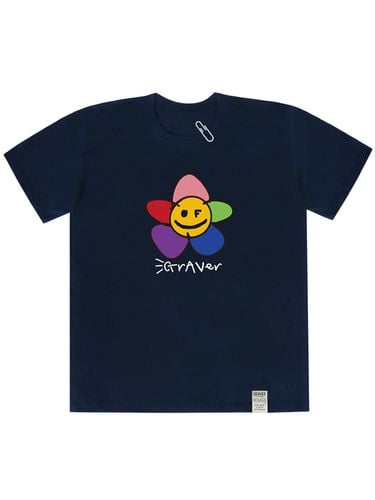 Rainbow Flower T-Shirt Navy - GRAVER - Modalova