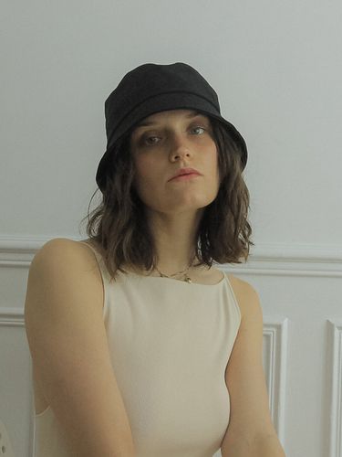 Cotton Bucket Hat_Black - poesiedame - Modalova