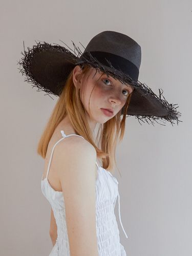 Fringe Wide Panama - Black - Brown Hat - Modalova