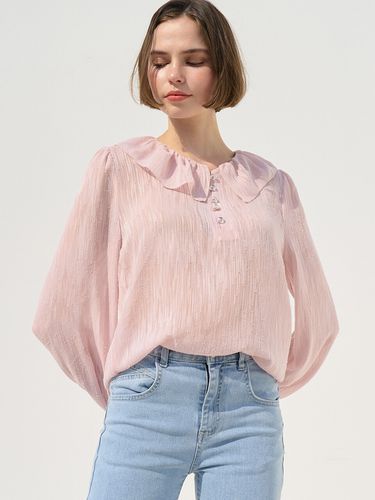 Shirring Sheer Blouse (Pink) - MONTS - Modalova