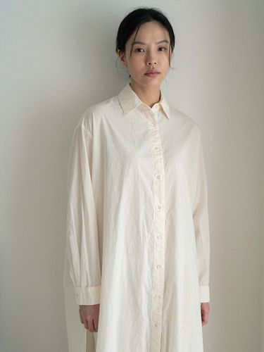 Organic Over-fit Long Shirt_Cream - LE - Modalova