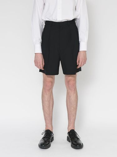 Pintuck Detail Wide Shorts Black - sunnus - Modalova