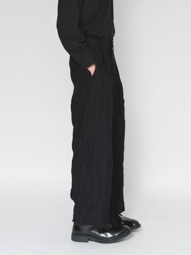 Wrinkly Pintuck Wide Pants Black - sunnus - Modalova