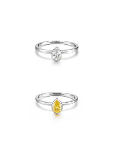 Yellow Topaz Pear Bezel Ring - TATIANA - Modalova