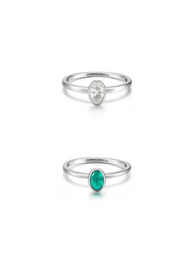 Emerald Oval Bezel Ring - TATIANA - Modalova