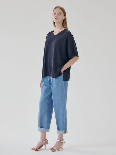 Summer V-neck pullover_Navy - NILBY P - Modalova