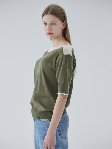 Summer Boatneck Pullover_Khaki - NILBY P - Modalova