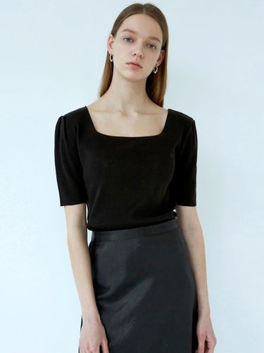 Square Neck Half Knit_Black - NICK&NICOLE - Modalova