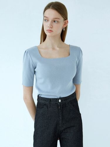 Square Neck Half Knit_Blue - NICK&NICOLE - Modalova