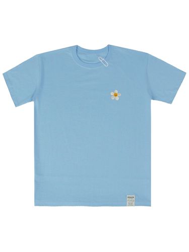 Flower Dote Embroidery T-Shirt _Sky Blue - GRAVER - Modalova