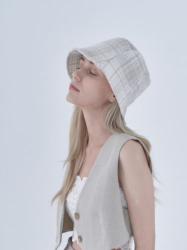 Tweed Bucket Hat_Beige - MAD FACTORY - Modalova