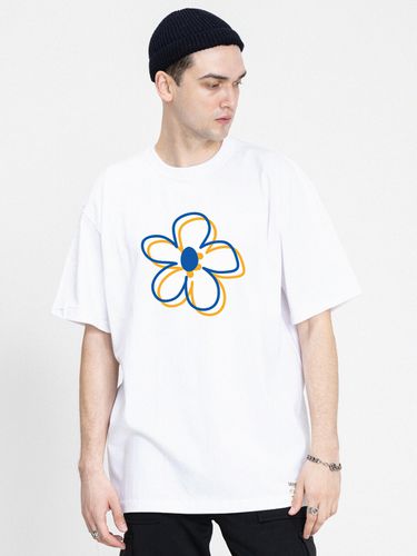 Two Line Big Flower T-Shirt White - GRAVER - Modalova