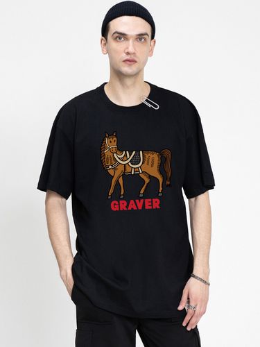 Horse Logo T-Shirt Black - GRAVER - Modalova