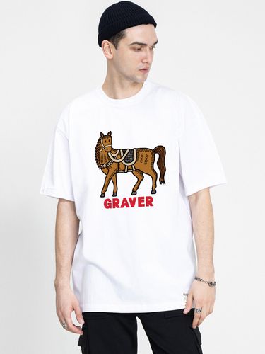 Horse Logo T-Shirt White - GRAVER - Modalova