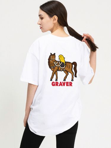 Horse Smile Back Logo T-Shirt White - GRAVER - Modalova