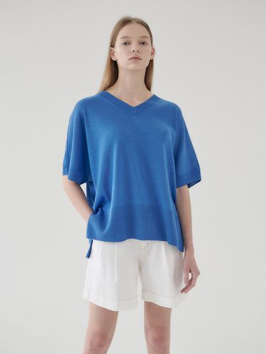 Summer V-neck Pullover_Blue - NILBY P - Modalova