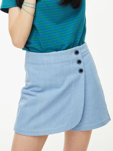 Rose Denim Skirt Pants (Light Blue) - ROCCI ROCCI - Modalova