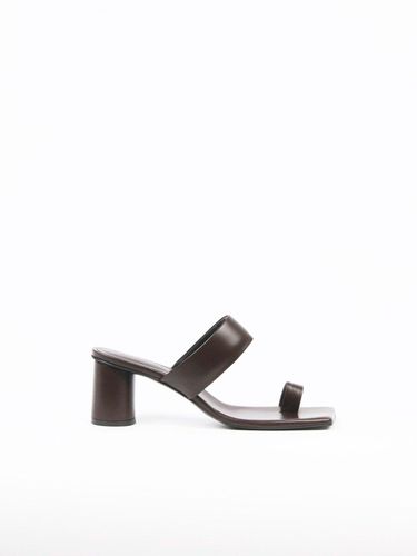 Lana Sandals Leather Brown - blanc sur blanc - Modalova