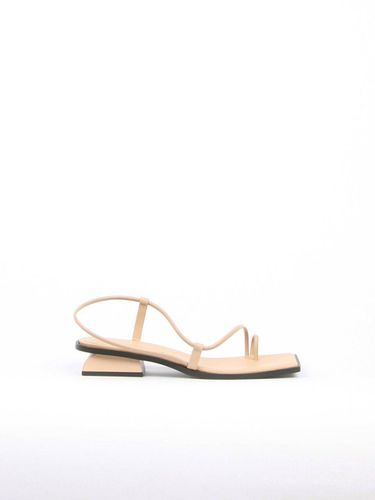 Aida Sandals Leather Beige - blanc sur blanc - Modalova