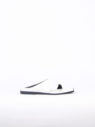 Diana Leather Slides White - blanc sur blanc - Modalova