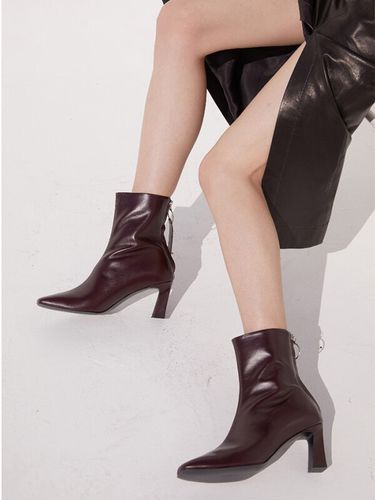 Bella Ankle Boots 7cm Burgundy - blanc sur blanc - Modalova