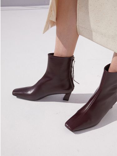 Bella Ankle Boots 5cm Burgundy - blanc sur blanc - Modalova