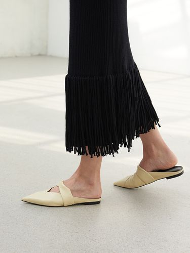 Anna Mules Crush Nappa Butter - blanc sur blanc - Modalova