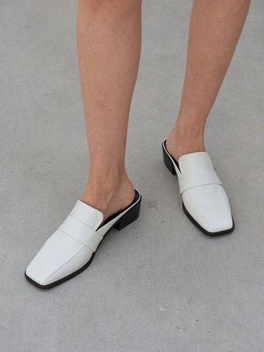 Louis Mules Leather White - blanc sur blanc - Modalova