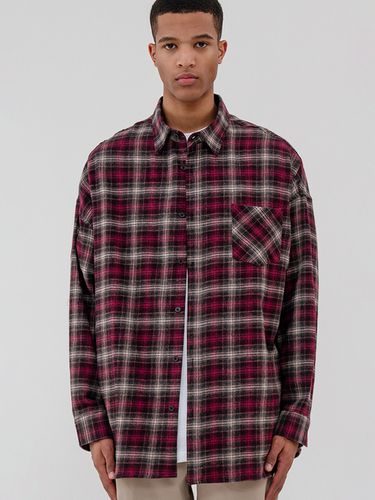 Oversized Check Shirt Pink - V2 - Modalova