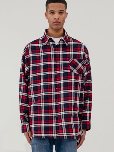 Oversized Check Shirt Red - V2 - Modalova