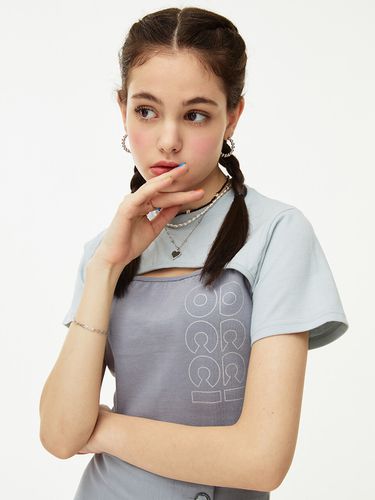 Cutout Crop T-shirt [GRAYISH BLUE] - ROCCI ROCCI - Modalova