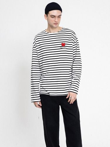 Heart Board Drawing Stripe Long-sleeve _Black - GRAVER - Modalova