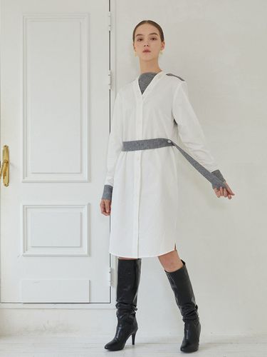 Molto Knit Shirt Dress_White - molto - Modalova