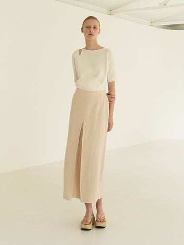 Tor Linen Front Tuck Skirt_2 Colors - MOHAN - Modalova