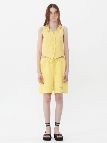 Raw-Hem Cotton Jersey Shorts_Yellow - OPEN YY - Modalova