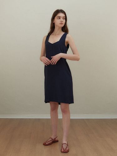 Nature Linen Sleeveless Dress_Navy - molto - Modalova